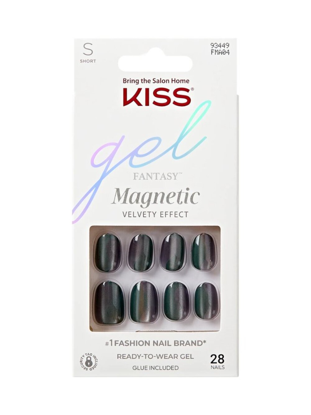 KISS Gel Fantasy Magnetic Velvety Effect Press-On Nails - Black